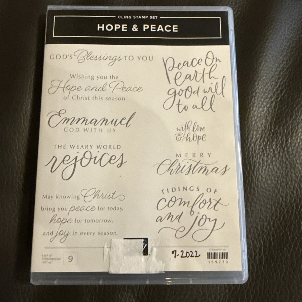 Stampin' Up! Hope & Peace Cling Stamp Set Rubber Religious Holidays 159773